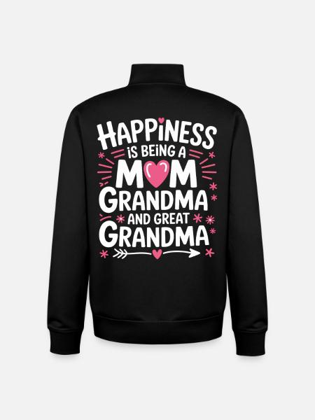 Glück: Mama, Oma und Ur-Oma - Unisex Organic Zip Sweatshirt von Stanley/Stella - Schwarz