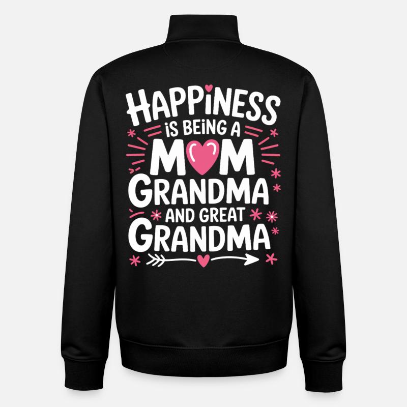 Glück: Mama, Oma und Ur-Oma - Unisex Organic Zip Sweatshirt von Stanley/Stella - Schwarz