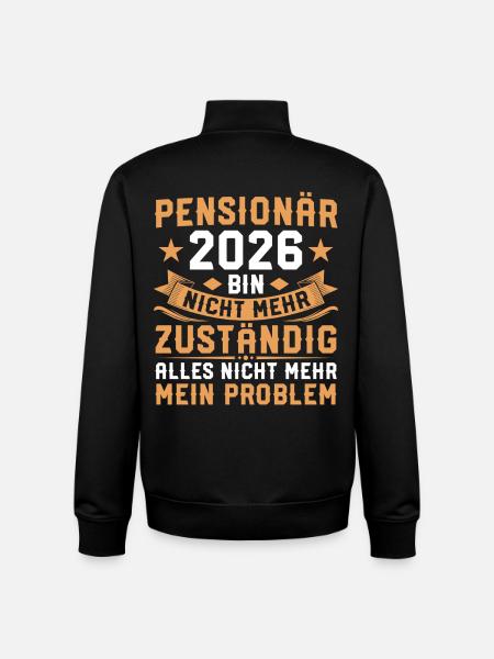 Pension Non responsable - Pensionné 2026 - Sweat zippé unisexe en coton bio Stanley/Stella - noir