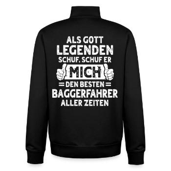 Excavator Operator - Unisex Organic Zip Sweatshirt by Stanley/Stella - black - Back - AI Model Male 185 light (185cm)