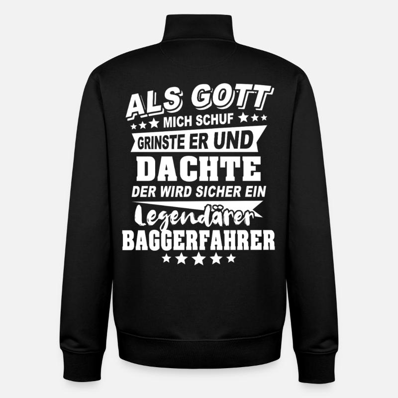 Baggerfahrer - Unisex Organic Zip Sweatshirt von Stanley/Stella - Schwarz