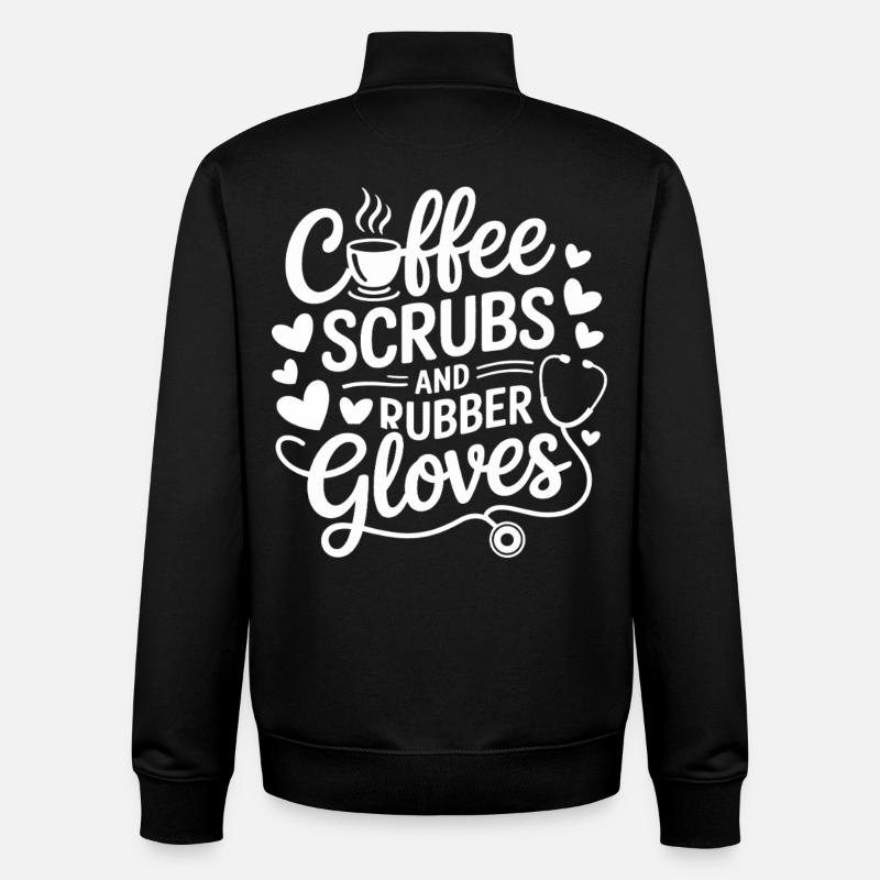 Coffee Scrubs Rubber Gloves - Unisex Organic Zip Sweatshirt by Stanley/Stella - black