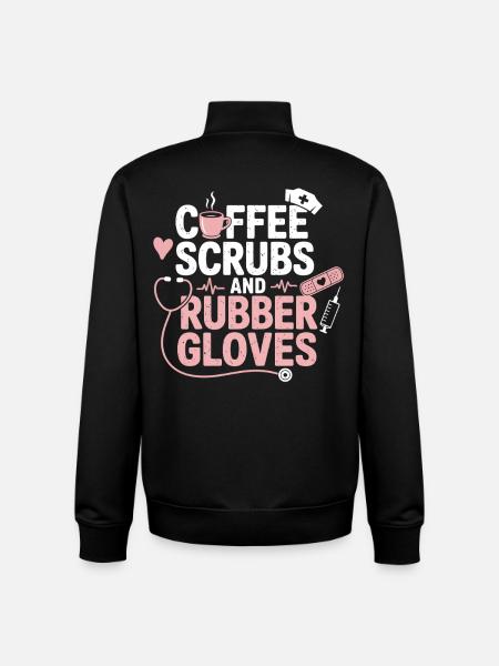 Kaffee Scrubs und Gummihandschuhe - Unisex Organic Zip Sweatshirt von Stanley/Stella - Schwarz