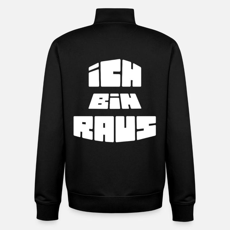 Je me retire - Sweat zippé unisexe en coton bio Stanley/Stella - noir