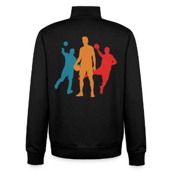Handballspieler Handballer Herren Jungen Handball - Unisex Organic Zip Sweatshirt von Stanley/Stella - Schwarz - Hinten - AI Model Male 185 light (185cm)