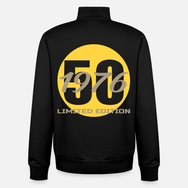 1976 Né 50e anniversaire - Sweat zippé unisexe en coton bio Stanley/Stella - noir