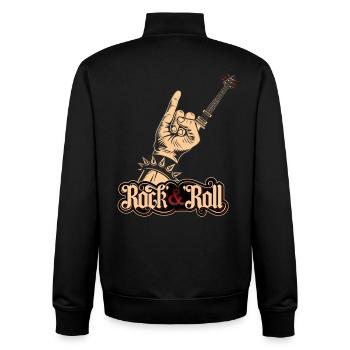 Musicien Guitare Guitare Rock & Roll Cadeau Rocker - Sweat zippé unisexe en coton bio Stanley/Stella - noir - Dos - AI Model Male 185 light (185cm)