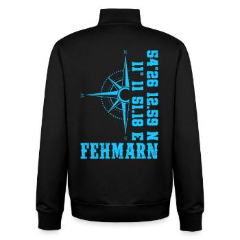 Baltic Sea Island FEHMARN Souvenier Funny - Unisex Organic Zip Sweatshirt by Stanley/Stella - black - Back - AI Model Male 185 light (185cm)