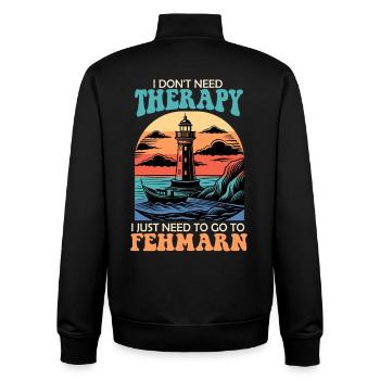 Baltic Sea NEED NO THERAPY MUST GO TO FEHMARN - Unisex Organic Zip Sweatshirt by Stanley/Stella - black - Back - AI Model Male 185 light (185cm)