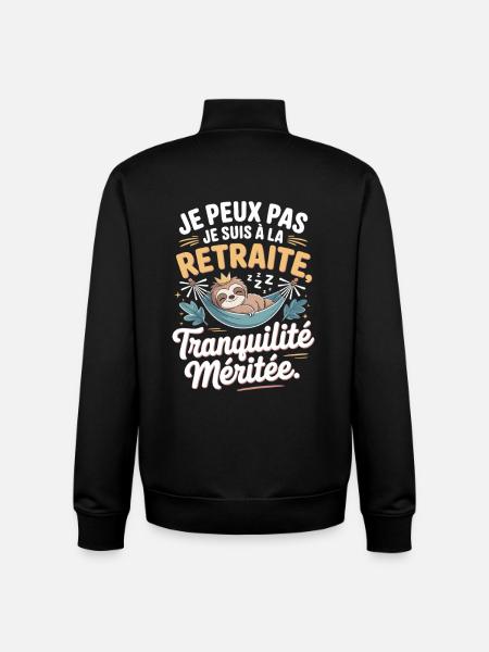 I can't I'm retired - Unisex Organic Zip Sweatshirt by Stanley/Stella - black
