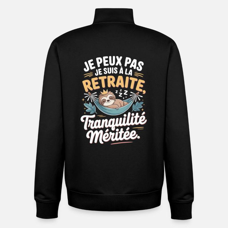 I can't I'm retired - Unisex Organic Zip Sweatshirt by Stanley/Stella - black