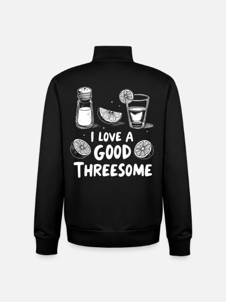 Lime Threesome Love - Unisex Organic Zip Sweatshirt by Stanley/Stella - black