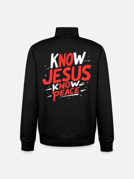 Know Jesus, know peace - Unisex Organic Zip Sweatshirt by Stanley/Stella - black