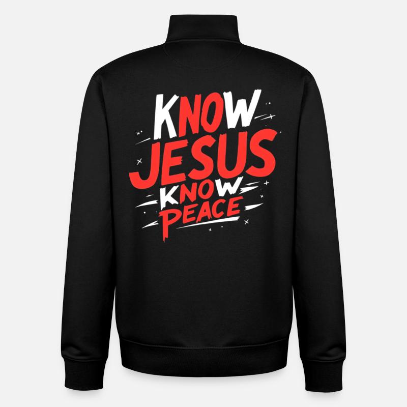 Kenne Jesus, kenne Frieden - Unisex Organic Zip Sweatshirt von Stanley/Stella - Schwarz