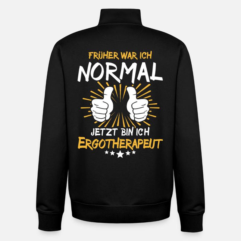 Ergothérapeute Spruch - Sweat zippé unisexe en coton bio Stanley/Stella - noir