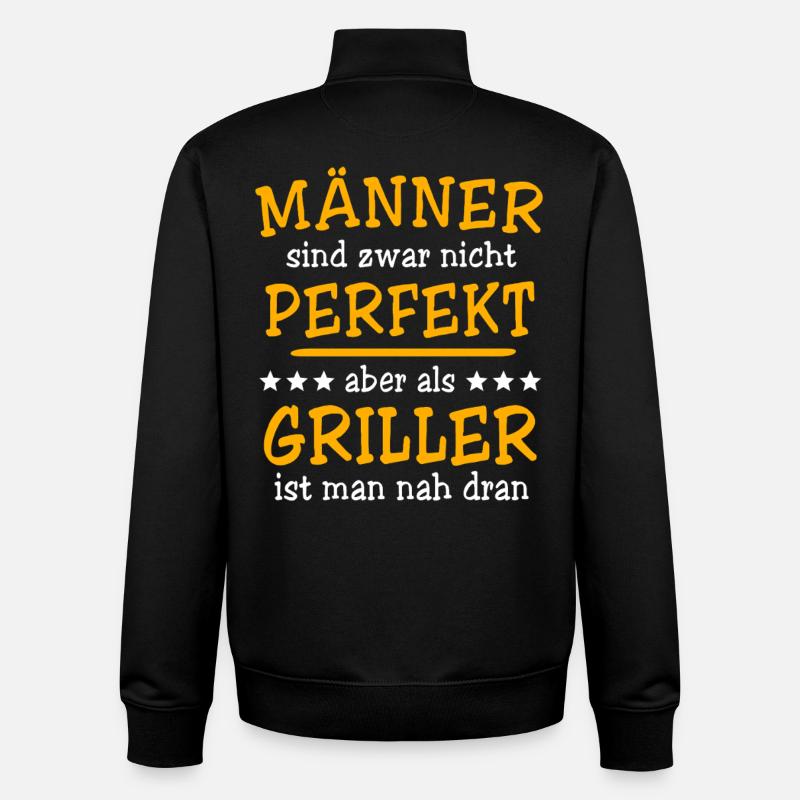 Grillage à grill - Sweat zippé unisexe en coton bio Stanley/Stella - noir