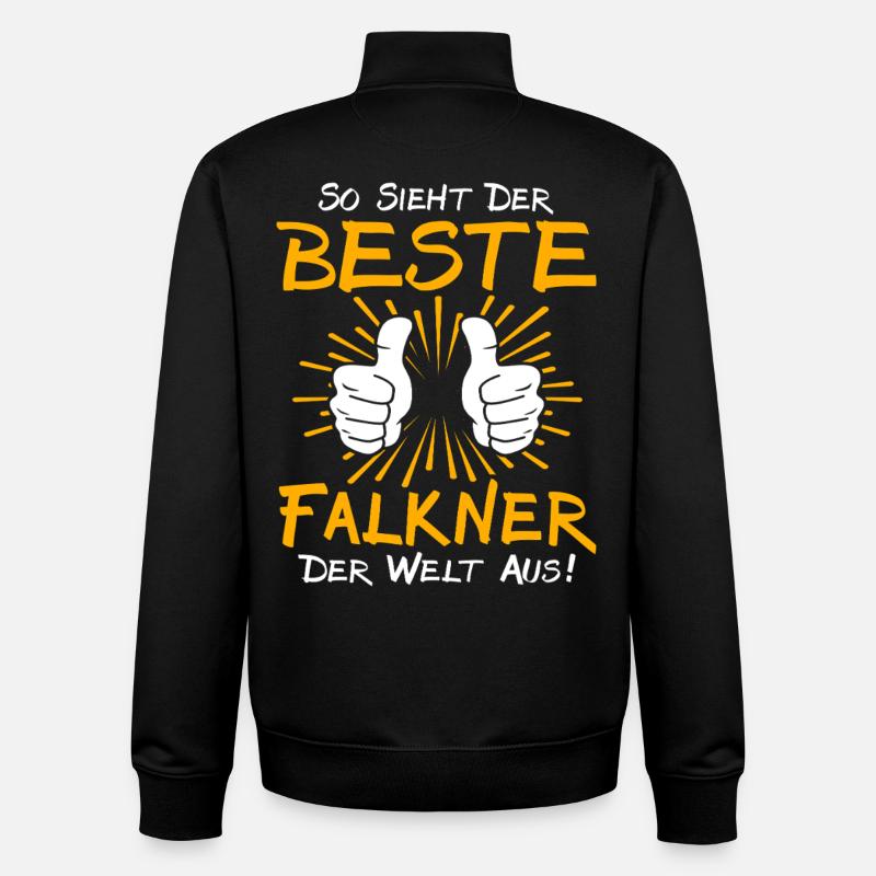 Falkner Geschenkidee - Unisex Organic Zip Sweatshirt von Stanley/Stella - Schwarz