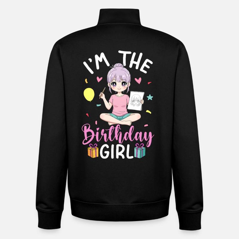 Je suis la fille d’anniversaire - Sweat zippé unisexe en coton bio Stanley/Stella - noir