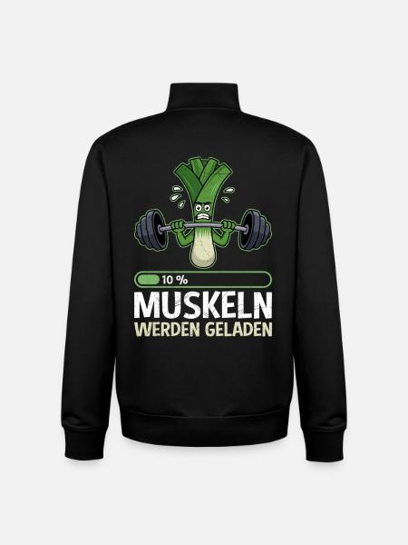 Weightlifter MUSCLES ARE LOADING Funny - Unisex Organic Zip Sweatshirt by Stanley/Stella - black