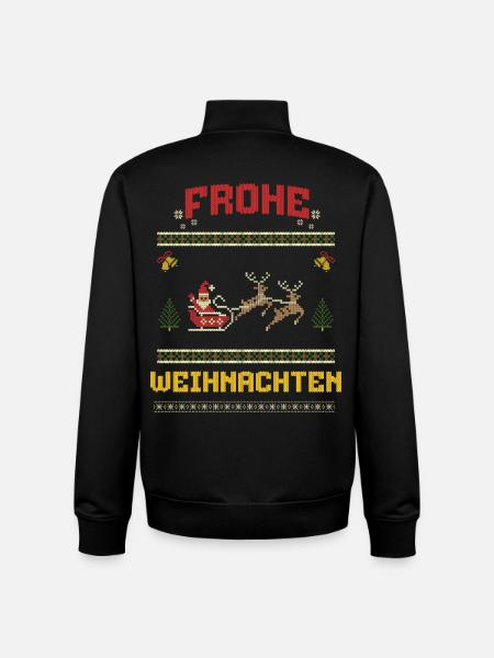 Merry Christmas Funny Ugly Design - Unisex Organic Zip Sweatshirt by Stanley/Stella - black