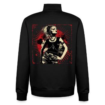 Rebellious woman in grunge rock style - Unisex Organic Zip Sweatshirt by Stanley/Stella - black - Back - AI Model Male 185 light (185cm)