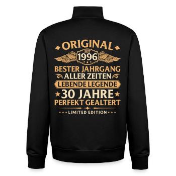 Birthday 1996 - 30 years - Unisex Organic Zip Sweatshirt by Stanley/Stella - black - Back - AI Model Male 185 light (185cm)