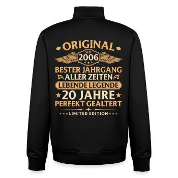 Birthday 2006 - 20 years - Unisex Organic Zip Sweatshirt by Stanley/Stella - black - Back - AI Model Male 185 light (185cm)