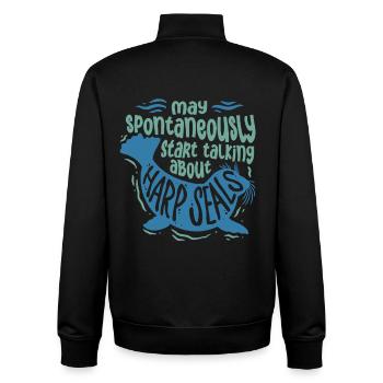 Sattelrobbe Robben - Unisex Organic Zip Sweatshirt von Stanley/Stella - Schwarz - Hinten - AI Model Male 185 light (185cm)