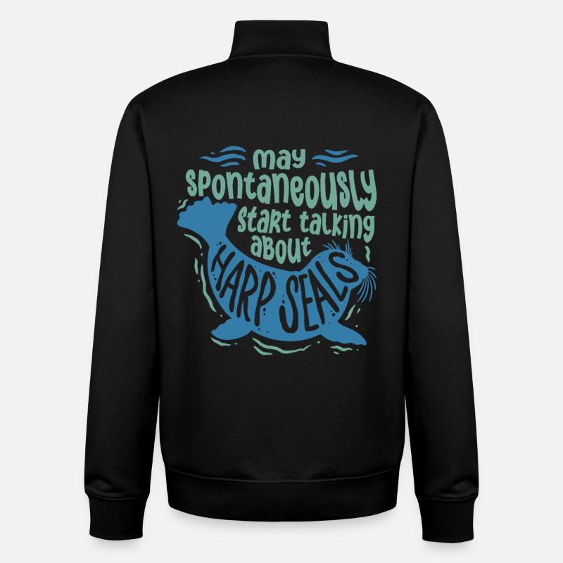 Sattelrobbe Robben - Unisex Organic Zip Sweatshirt von Stanley/Stella - Schwarz