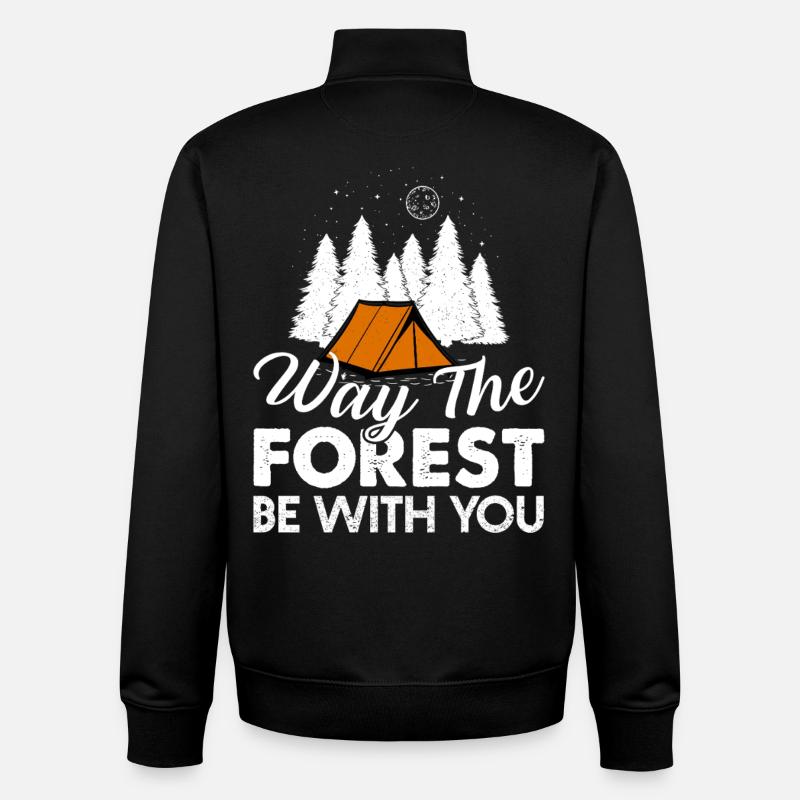 Camping sauvage - Sweat zippé unisexe en coton bio Stanley/Stella - noir