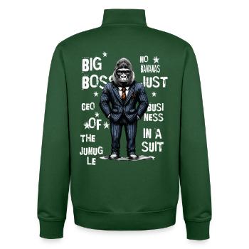 Business Gorilla - Unisex Organic Zip Sweatshirt by Stanley/Stella - bottle green - Back - AI Model Male 185 dark (185cm)