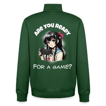 Are you ready? Gaming - Unisex Organic Zip Sweatshirt by Stanley/Stella - bottle green - Back - AI Model Male 185 dark (185cm)