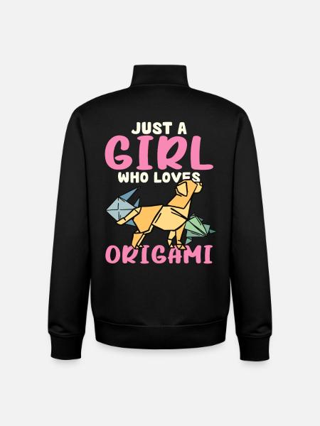 Une seule fille aime l’origami - Sweat zippé unisexe en coton bio Stanley/Stella - noir