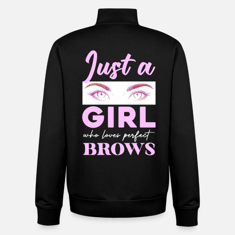 Pink Brow Liebe Design - Unisex Organic Zip Sweatshirt von Stanley/Stella - Schwarz