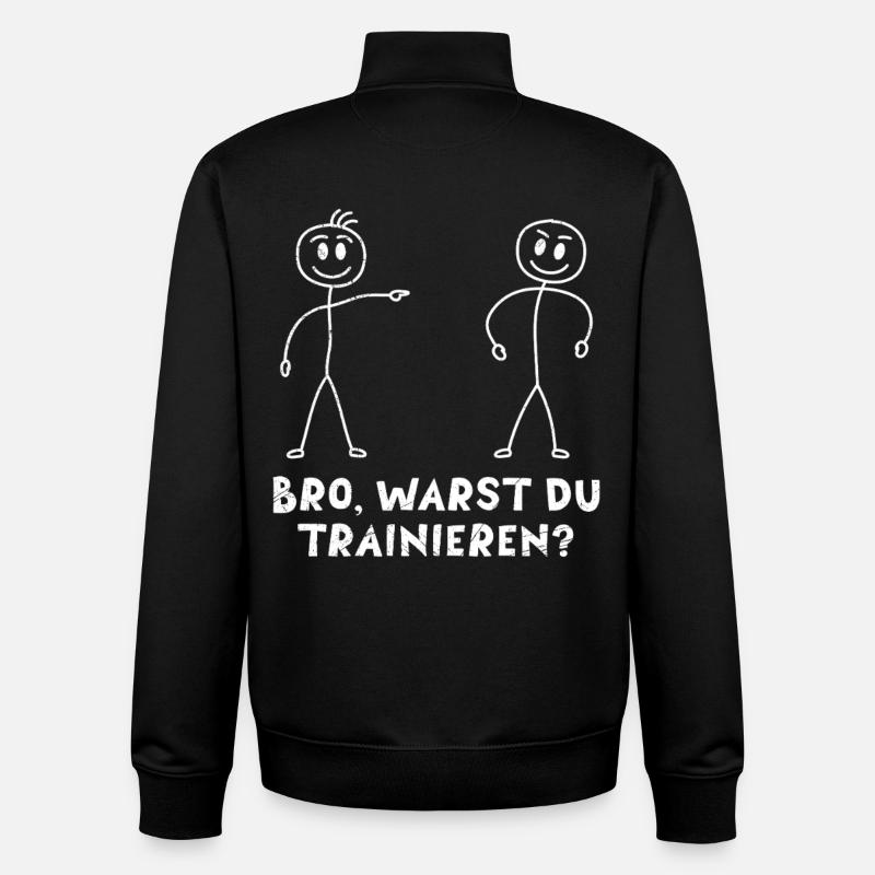 Strichmännchen HAST DU TRAINIERT Lustiges - Unisex Organic Zip Sweatshirt von Stanley/Stella - Schwarz