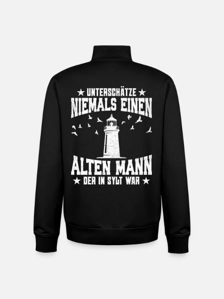 NEVER UNDERESTIMATE AN OLD MAN - Unisex Organic Zip Sweatshirt by Stanley/Stella - black