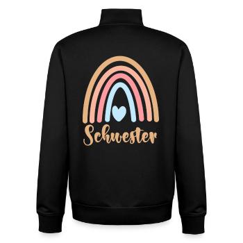 Schwester - Unisex Organic Zip Sweatshirt von Stanley/Stella - Schwarz - Hinten - AI Model Male 185 light (185cm)