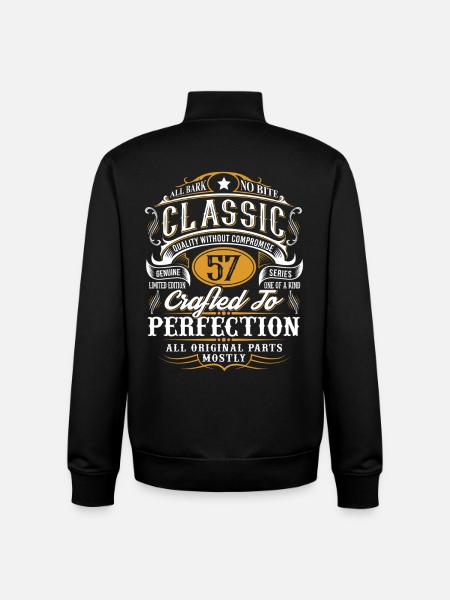 57th Birthday - Unisex Organic Zip Sweatshirt by Stanley/Stella - black