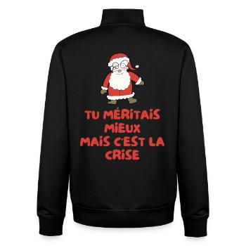 Weihnachtsmann-Krisen-Humor Weihnachtsgeschenk Humorvoll - Unisex Organic Zip Sweatshirt von Stanley/Stella - Schwarz - Hinten - AI Model Male 185 light (185cm)
