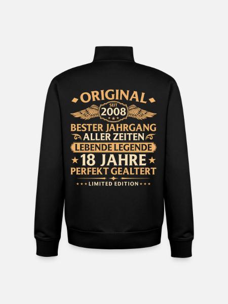 Birthday 2008 - 18 years - Unisex Organic Zip Sweatshirt by Stanley/Stella - black