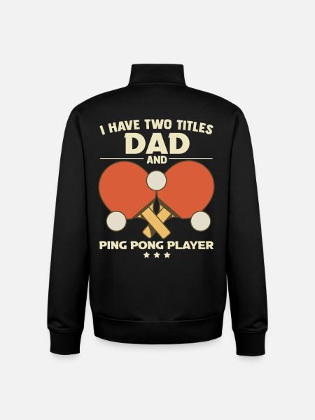 Papa Ping-Pong Tennis De Table Fête Des Pères  - Sweat zippé unisexe en coton bio Stanley/Stella - noir