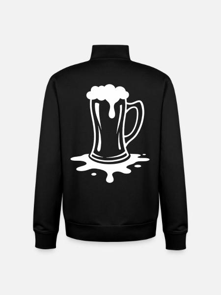 Overflowing Beer Mug Foam Party - Unisex Organic Zip Sweatshirt by Stanley/Stella - black