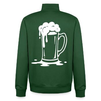 Überlaufender Bierkrug Schaum Party - Unisex Organic Zip Sweatshirt von Stanley/Stella - Flaschengrün - Hinten - AI Model Male 185 dark (185cm)