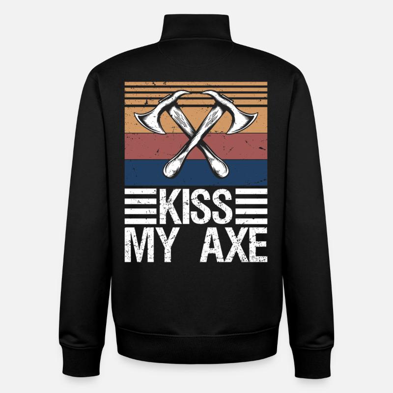 Lumberjack Axe Chop Wood Gift - Unisex Organic Zip Sweatshirt by Stanley/Stella - black