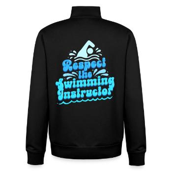 Schwimmlehrer Respect The Swimming Instructor - Unisex Organic Zip Sweatshirt von Stanley/Stella - Schwarz - Hinten - AI Model Male 185 light (185cm)
