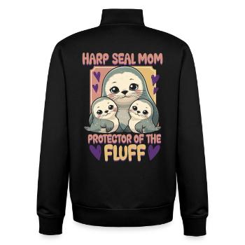 Sattelrobbe Robben - Unisex Organic Zip Sweatshirt von Stanley/Stella - Schwarz - Hinten - AI Model Male 185 light (185cm)