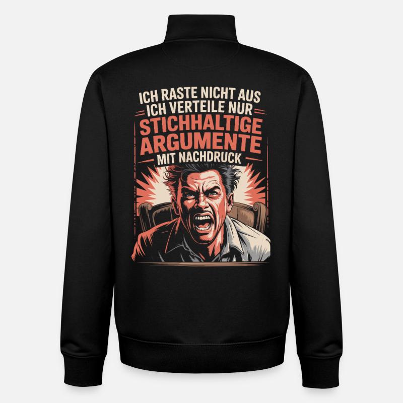 Stichhaltige Argumente mit Nachdruck - Unisex Organic Zip Sweatshirt von Stanley/Stella - Schwarz