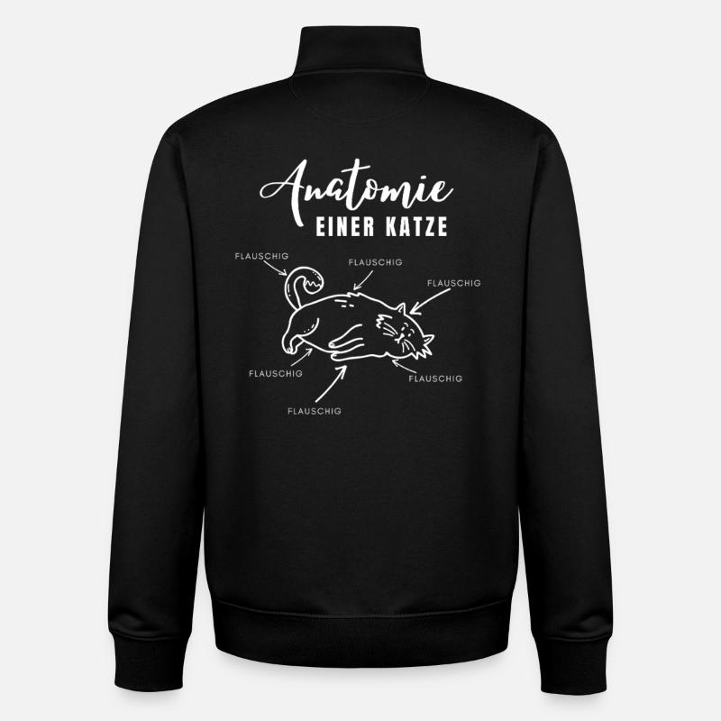 Anatomie einer Katze – alles flauschig - Unisex Organic Zip Sweatshirt von Stanley/Stella - Schwarz
