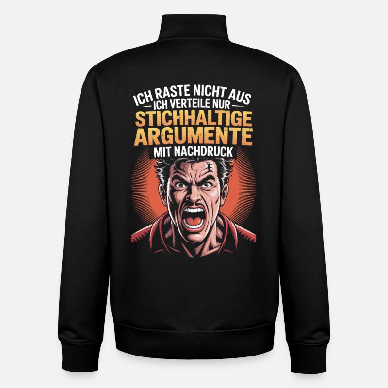 Valid arguments comic man - Unisex Organic Zip Sweatshirt by Stanley/Stella - black