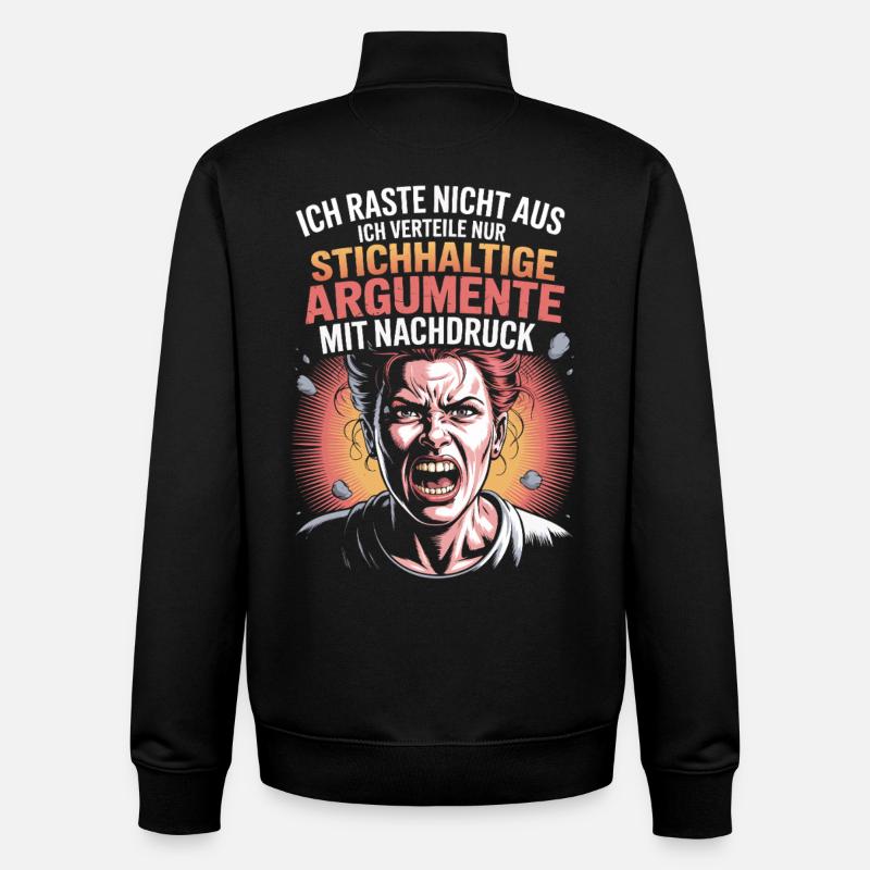 Stichhaltige Argumente Comic Frau - Unisex Organic Zip Sweatshirt von Stanley/Stella - Schwarz